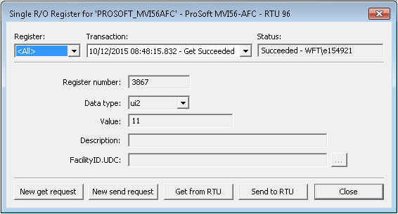 Single-Element Data Group Dialog Box for the ProSoft EIE